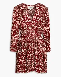 ba&sh Kimy printed crepe de chine mini dress - Red Red