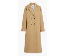 Double-breasted twill coat - Neutral
