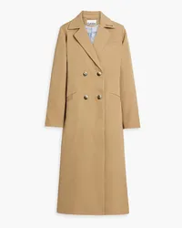 Ganni Double-breasted twill coat - Neutral Neutral