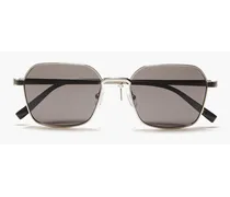 Rectangle-frame acetate sunglasses - Metallic