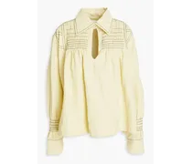 Gathered woven blouse - Yellow
