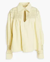 Jil Sander Gathered woven blouse - Yellow Yellow