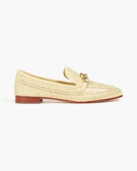 Tory Burch Jessa embellished woven leather loafers - Neutral Neutral