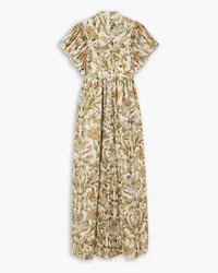 Zimmermann Chintz metallic floral-print cotton-blend voile maxi dress - White White