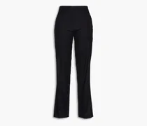 Wool-blend straight-leg pants - Black