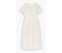 Open-back gathered cotton-twill maxi dress - White