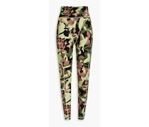 Ronda camouflage-print stretch-jersey leggings - Green