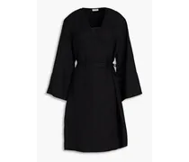 Maunas linen wrap dress - Black