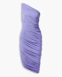 Norma Kamali Diana one-shoulder ruched stretch-jersey dress - Purple Purple