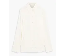 Striped cotton and silk-blend jacquard shirt - White