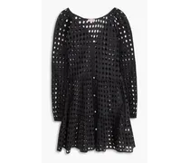 The Evan broderie anglaise cotton mini dress - Black
