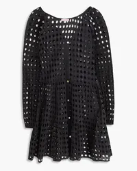 Solid and Striped The Evan broderie anglaise cotton mini dress - Black Black