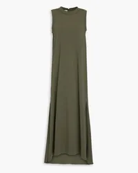 Brunello Cucinelli Bead-embellished cotton-blend jersey maxi dress - Green Green