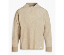 Teramo ribbed cotton-blend polo sweater - Neutral