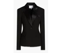 Wool-crepe blazer - Black