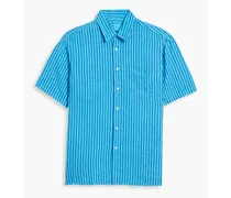 Striped linen shirt - Blue