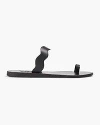 Ancient Greek Sandals Thasos leather sandals - Black Black