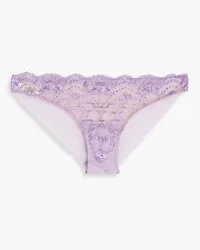 I.D. SARRIERI Embroidered tulle low-rise briefs - Purple Purple