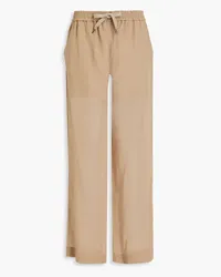 Brunello Cucinelli Cotton-organza wide-leg pants - Neutral Neutral