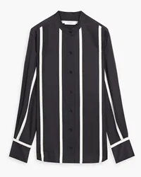 Equipment Leonne striped crepe shirt - Black Black