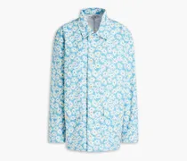 90s floral-print cotton-canvas jacket - Blue