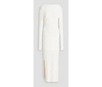 Carmain cable-knit cotton-blend midi dress - White