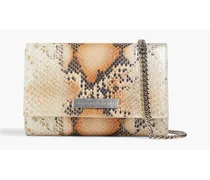 Snake-effect leather clutch - Animal print