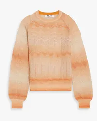 Diane von Furstenberg Jandina metallic dégradé crochet-knit sweater - Orange Orange