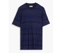 Crochet-knit T-shirt - Blue