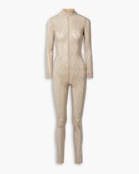 Stella McCartney Crystal-embellished lace jumpsuit - Neutral Neutral