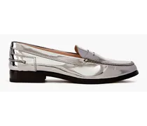 Mirrored leather loafers - Metallic