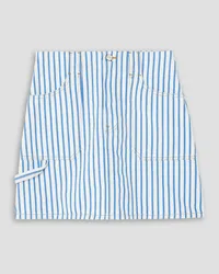 Ganni Striped denim mini skirt - White White