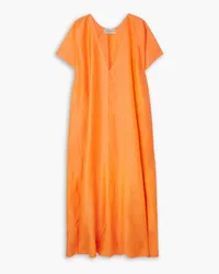 Cortana Paper linen and silk-blend maxi dress - Orange Orange