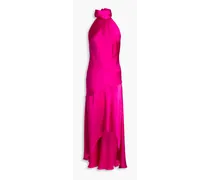 Silk-charmeuse halterneck midi dress - Purple
