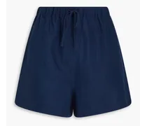 Linen and Lyocell-blend shorts - Blue