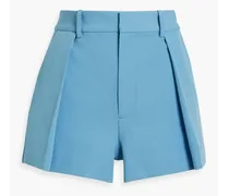 Alice Olivia - Gary pleated stretch-crepe shorts - Blue