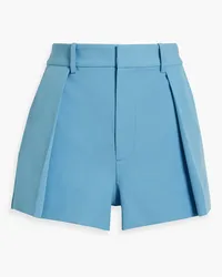 Alice + Olivia Alice Olivia - Gary pleated stretch-crepe shorts - Blue Blue