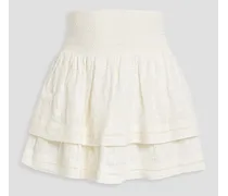 Alice Olivia - Bethie tiered cotton-gauze mini skirt - White