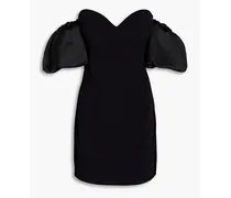Andrea off-the-shoulder faille mini dress - Black