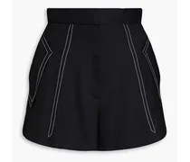 Amaro topstitched wool-twill shorts - Black
