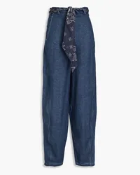 Emporio Armani Linen tapered pants - Blue Blue