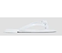 Bow-embellished rubber flip flops - White
