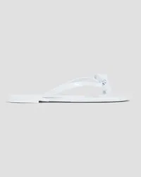 Stuart Weitzman Bow-embellished rubber flip flops - White White