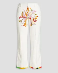 Emilio Pucci Printed cotton-blend twill flared pants - White White