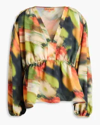 Stine Goya Toni gathered printed crepe blouse - Multicolor Multicolor