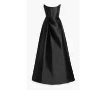 Denver strapless draped satin-crepe gown - Black