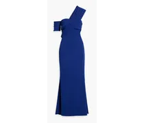 One-shoulder crepe gown - Blue