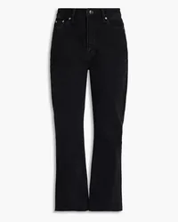 Ganni High-rise kick-flare jeans - Black Black