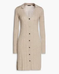 ATM Ribbed merino wool mini dress - Neutral Neutral