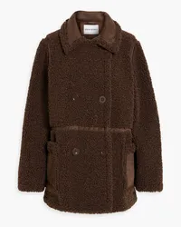 STAND Chloe double-breasted faux shearling jacket - Brown Brown